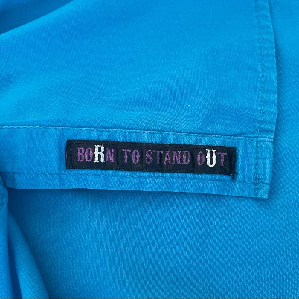 Women's Blue Embroidered Pearl Snap Long Sleeve Western Shirt - Size: Medium - Picture 6 of 9
